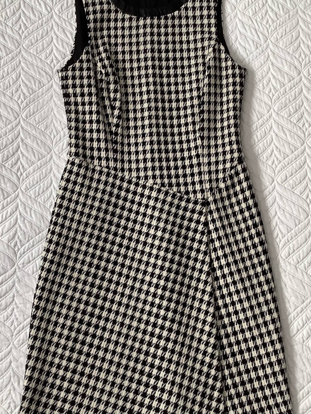 Ralph Lauren Black and White Houndstooth Midi Dress
